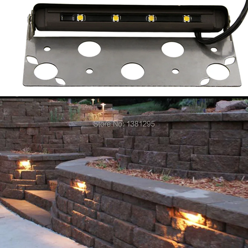 Низкое напряжение 12 В led hardscape Палуба Шаг Открытый Сад Путь асфальтоукладчик патио акцент ландшафтное освещение подпорные Настенные светильники бронза