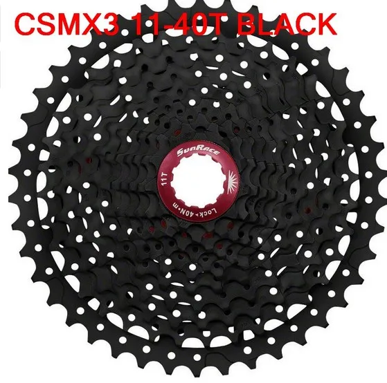X3 11-40T black Sunracing CSMS3 CSMX3 11-40T 11-42T 10 скоростной широкий коэффициент велосипед mtb свободного хода 40t 42t кассета - Цвет: X3 11-40T black