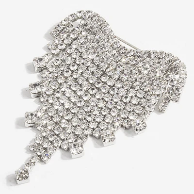 Silver X0313A Корейские Броши в виде сердец для женщин, аксессуары для одежды, золото, серебро, брошь с кисточками, на булавке, значок, кардиган, кнопка, модное ювелирное изделие - Окраска металла: Silver X0313A