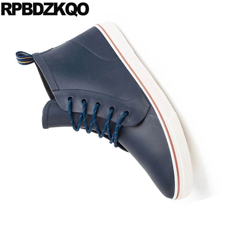 зимняя мужской зеленый галоши резиновые сапоги мужская плоские синий короткие