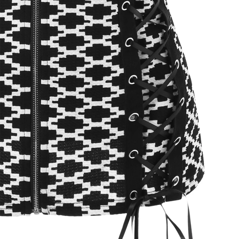 Sexy Argyle Lace Up Corset Tank Top Women Spaghetti Strap Sleeveless Camis Tops Female Plaid with Ribbons Zippers Shorts | Женская