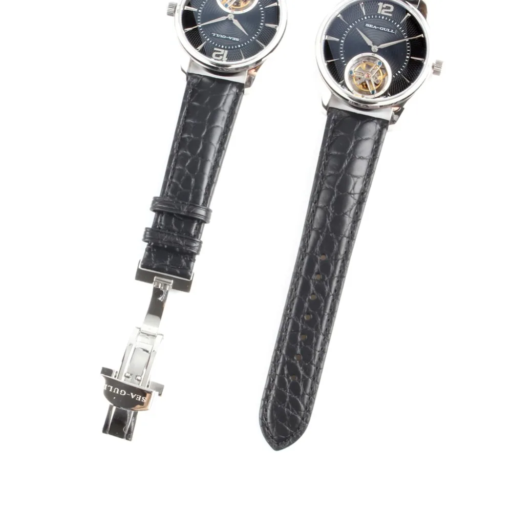 Seagull ST8240W Tourbillon "Letter" Серия Guilloche часы ручной ветер кожа аллигатора механические мужские часы 818.27.8810