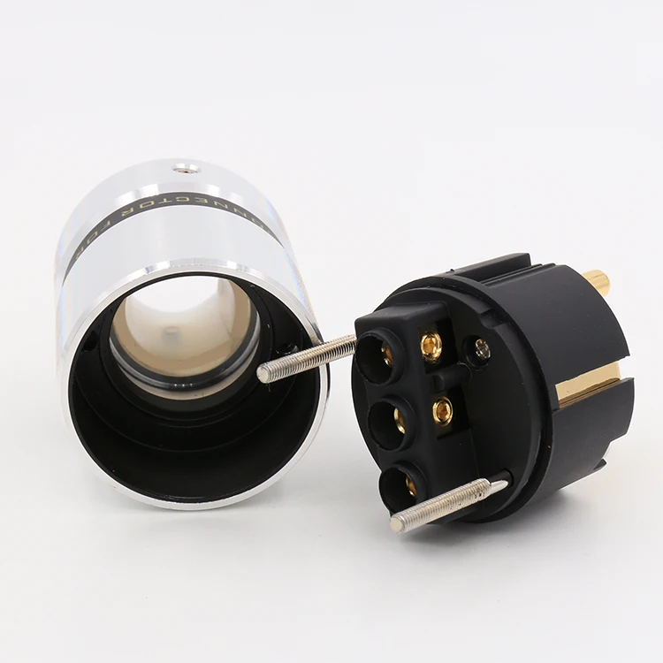 HiFI аудио латунь Hi-End 24k позолоченный Schuko разъем питания DIY сетевой кабель питания