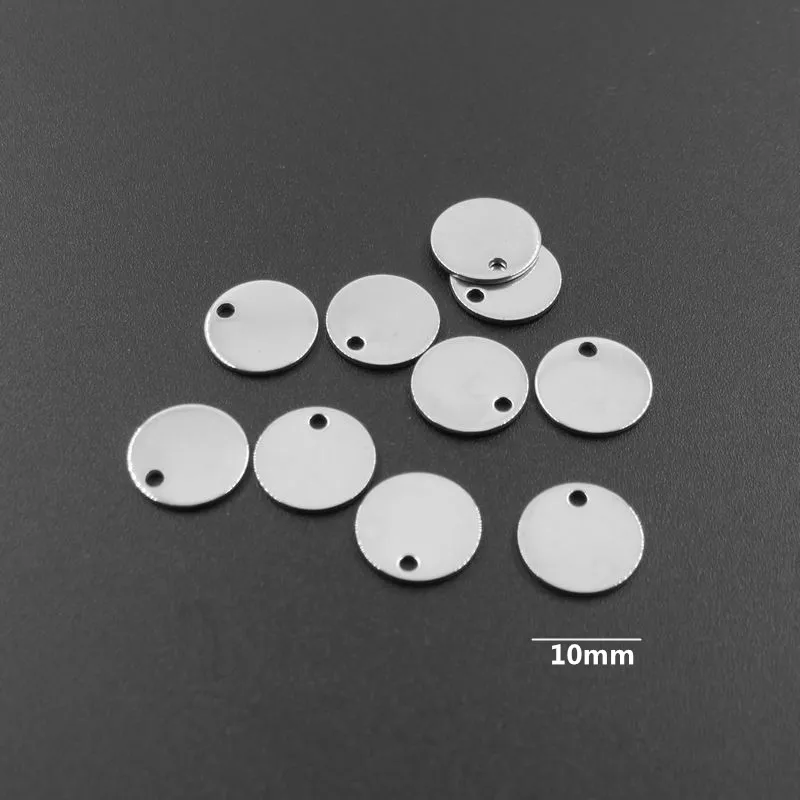 10mm 6/8/10/12/14/18/20/25 мм Серебряный тон Нержавеющая сталь пустой диск Круглый талисман кулон, аксессуары для изготовления украшений своими руками - Цвет: 10mm