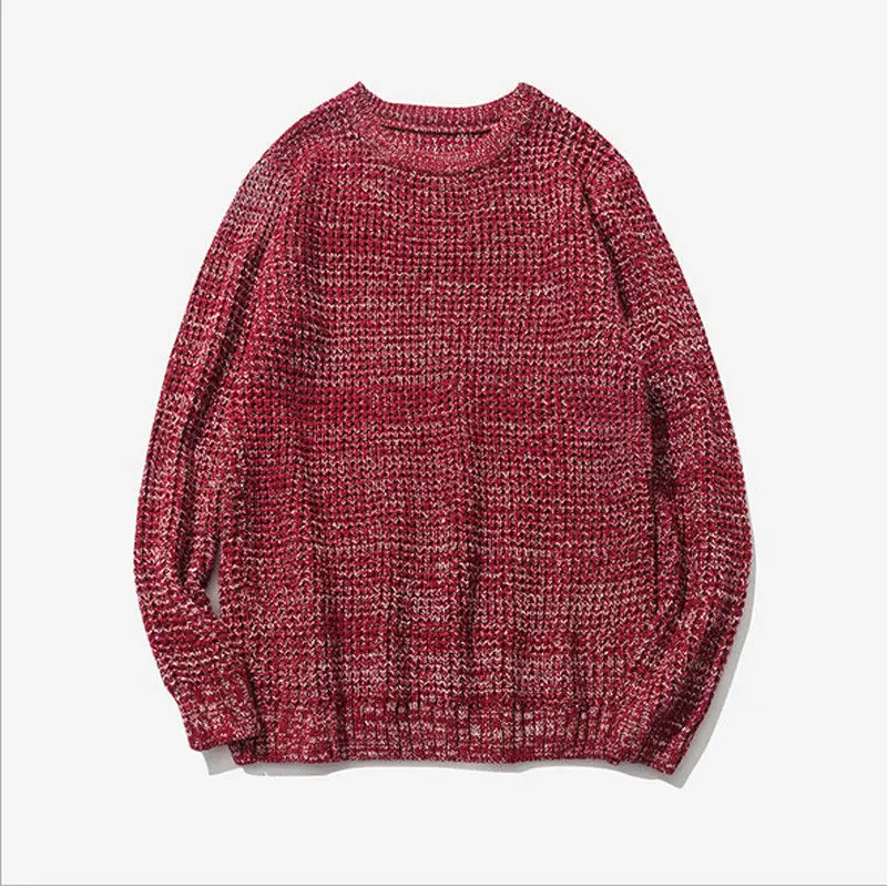 2019 бренд Для мужчин свитер Slim Fit пуловер с круглым вырезом вязаный длинными