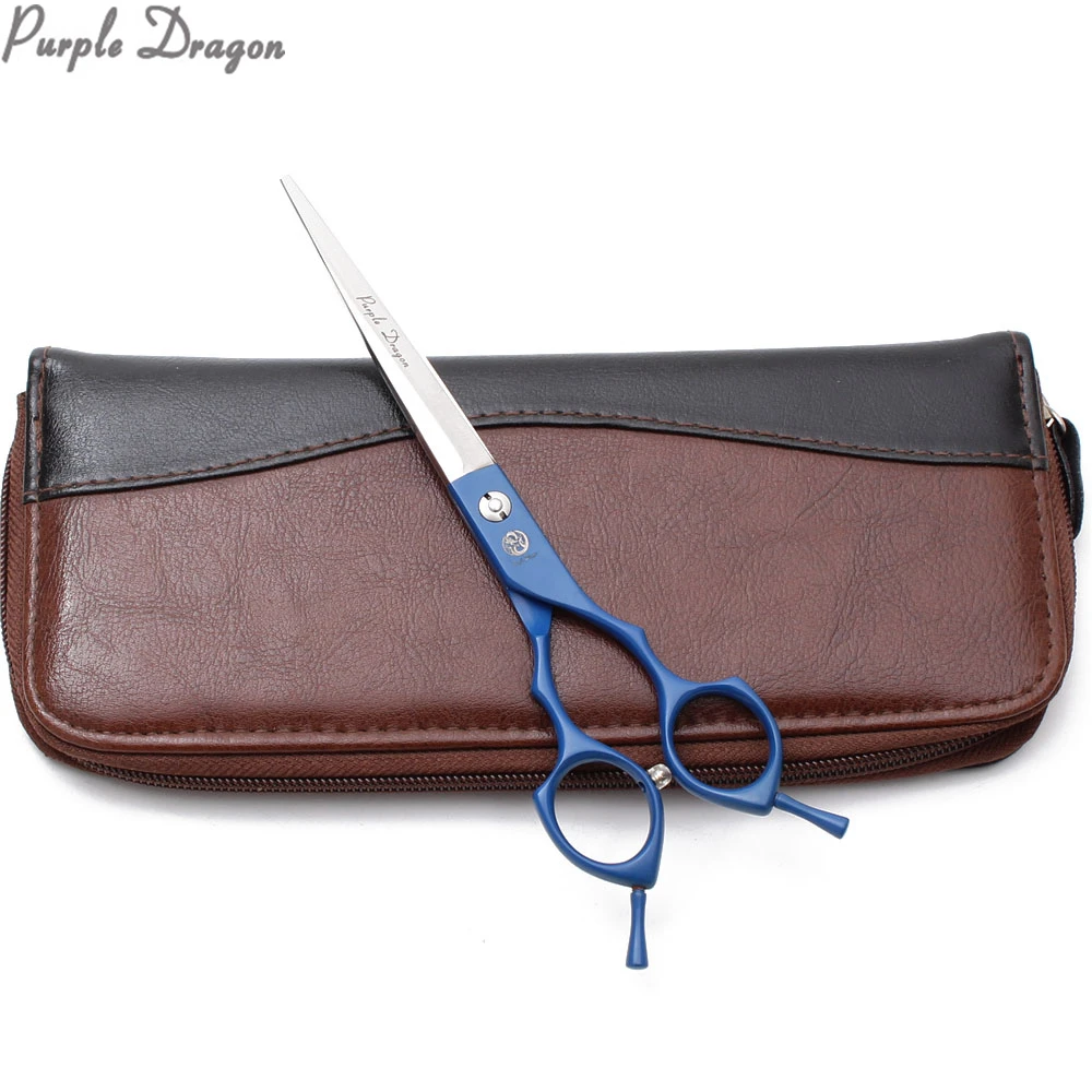 7.0" 440C Blue Professional Grooming Scissors Kit Thinning Shears Straight Dog Animal Finger Rest Z9029 | Красота и здоровье