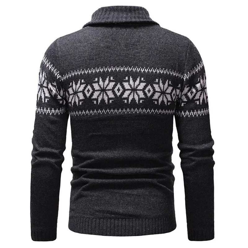 WENYUJH Mens Sweater Long Sleeve Slim Fit Knitted Pullover Casual Man V-Neck Christmas Pattern Autumn Winter Sweaters Hombre