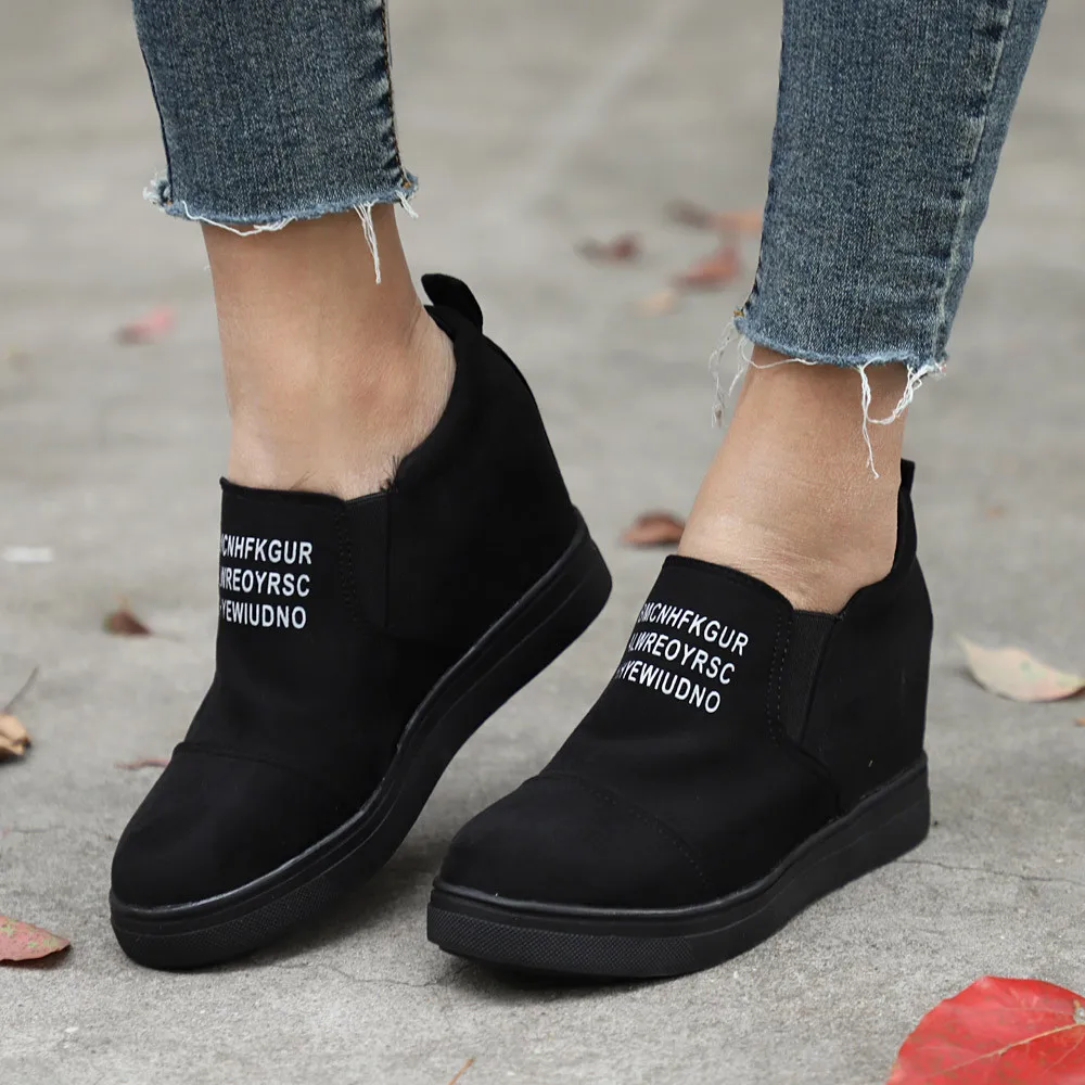 Women's Ladies Fashion Ankle Letter Increasing Wedges Martin Shoes Short Boots winter boots women warm snow#g8