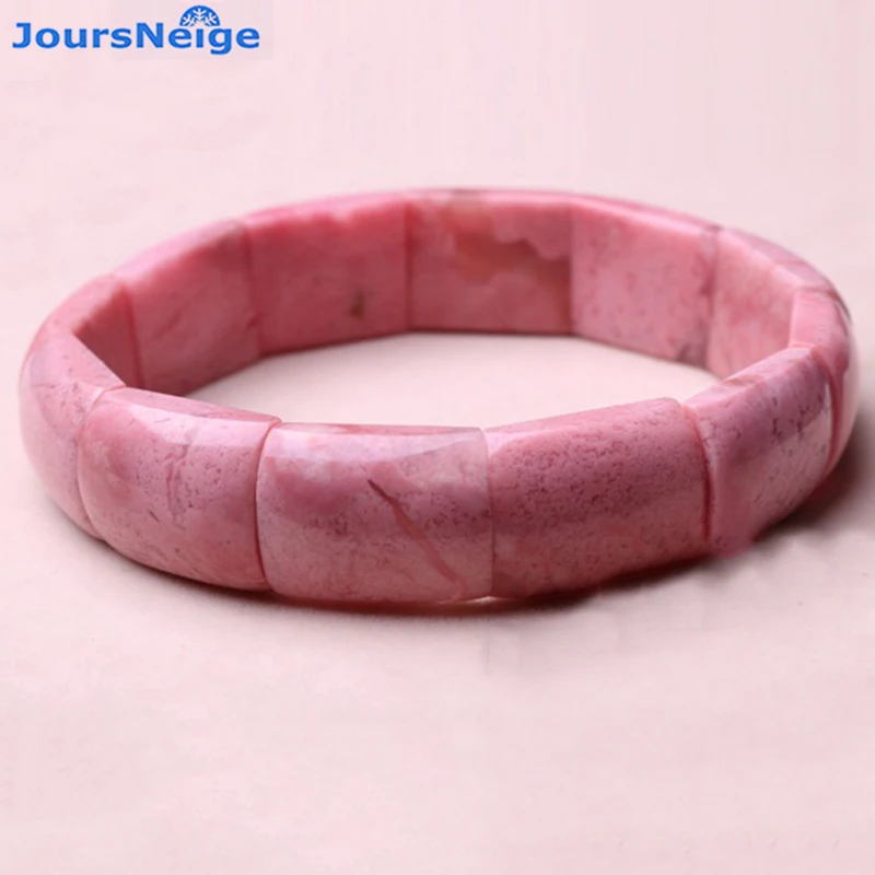 Изящные розовые Персиковые браслеты из натурального камня ручная работа для
