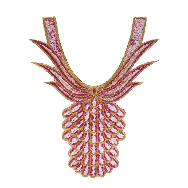 5 шт. расшитые бисером стразы кружевной вырез воротник аппликация нашивки