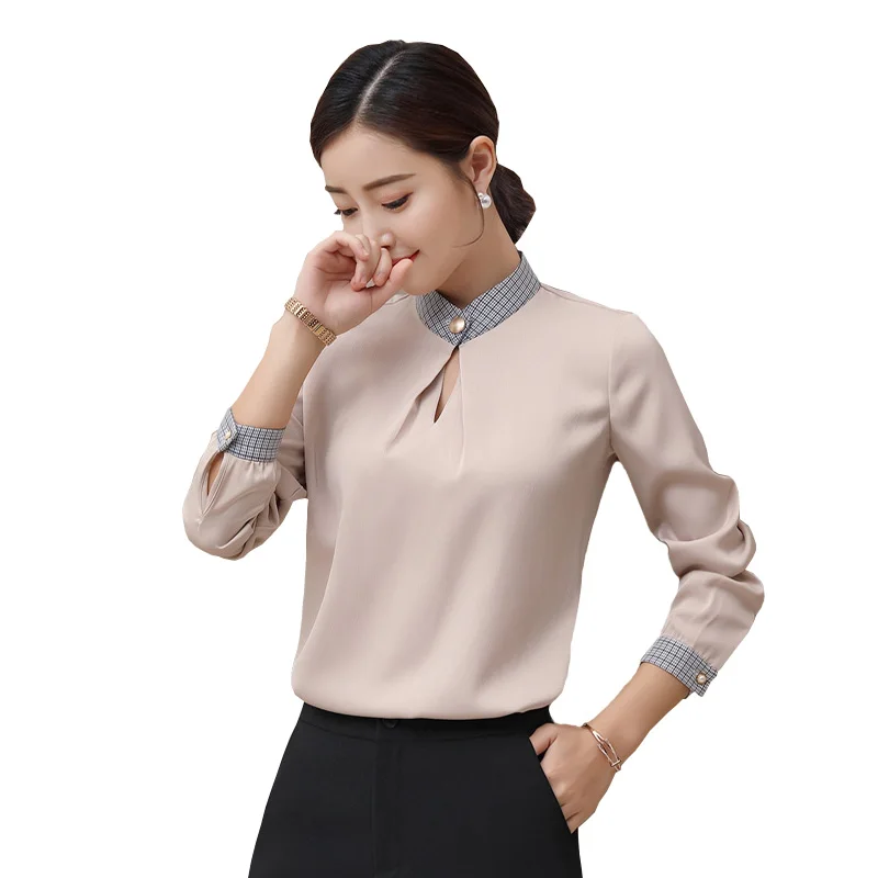 Женская деловая рубашка модная офисная блузка винного цвета большого размера в