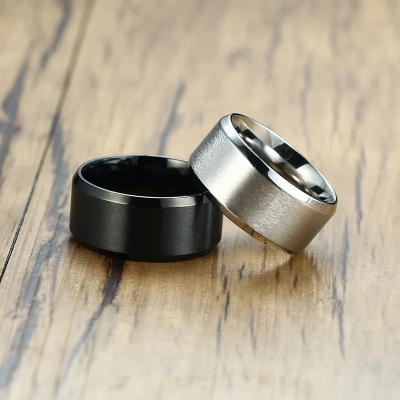 Vnox основные Для мужчин обручальные кольца 10 мм Нержавеющая сталь матовый