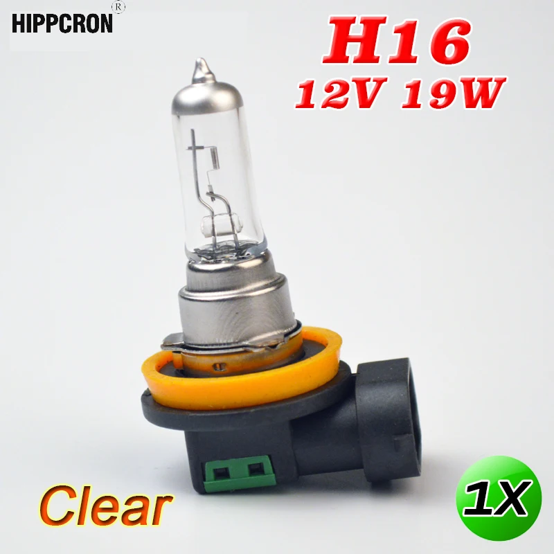 Hippcron H16 галогенная лампа ясно Стекло 12V 19 Вт 3800K PGJ19-3 основание для автомобильных фар цельнокроеное платье