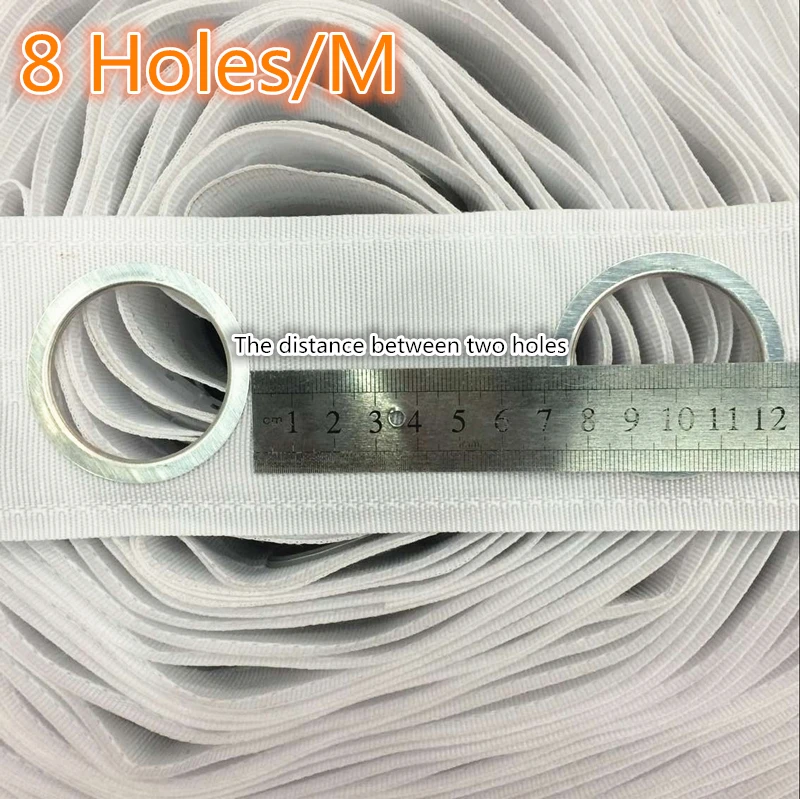 8 Holes/M High quality Curtain accessories polyester white color eyelet curtain tape Contains the ring 10M/roll | Дом и сад