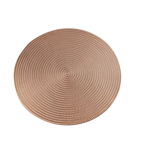 1PC Rose gold 1 шт. круглый ПВХ коврик для гостиничного ресторана, декоративный коврик для стола, кофейное блюдо, столовая, анти-обжигающий изоляционный коврик для стола - Цвет: 1PC Rose gold