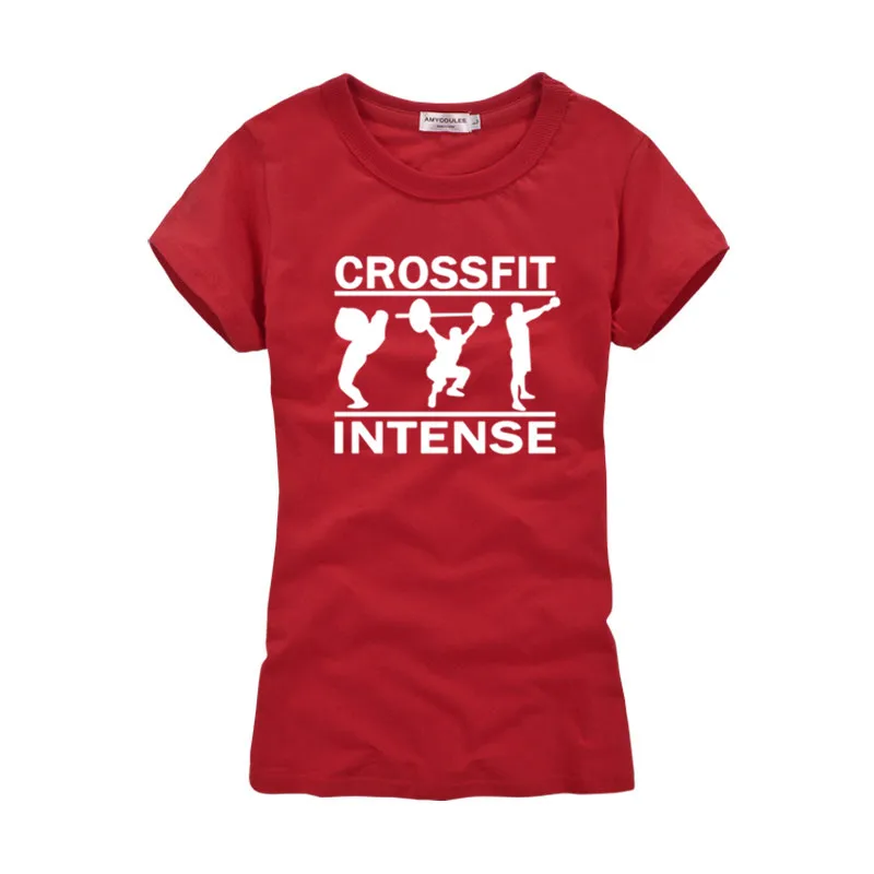 2018 Для женщин летние футболка Crossfit интенсивные печатных Фитнес Футболка Camiseta