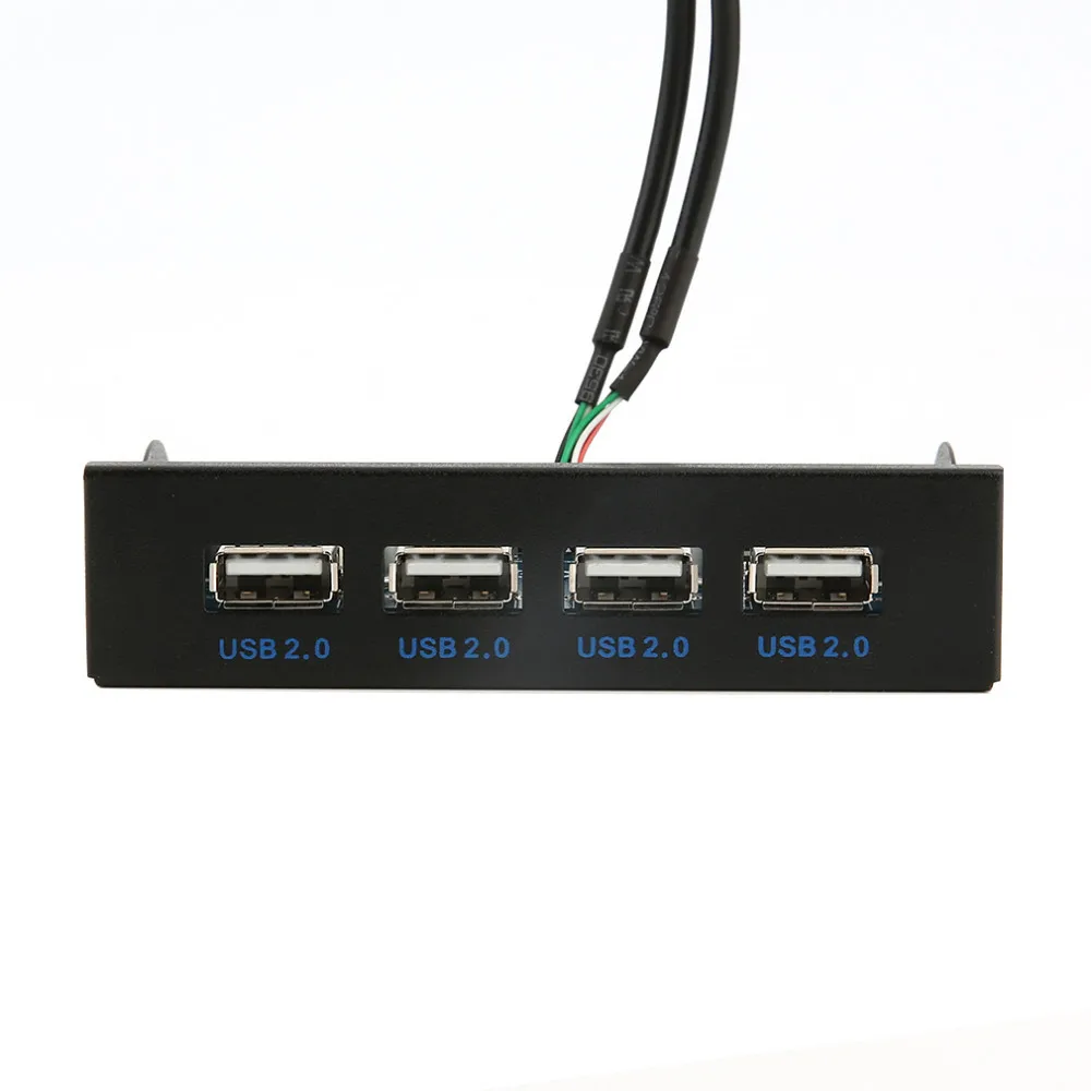 Высокое качество 3,5 дюймов флоппи-отсек Передняя панель 4 порта usb-хаб 2,0 разъем адаптера расширения Мобильная стойка Черный