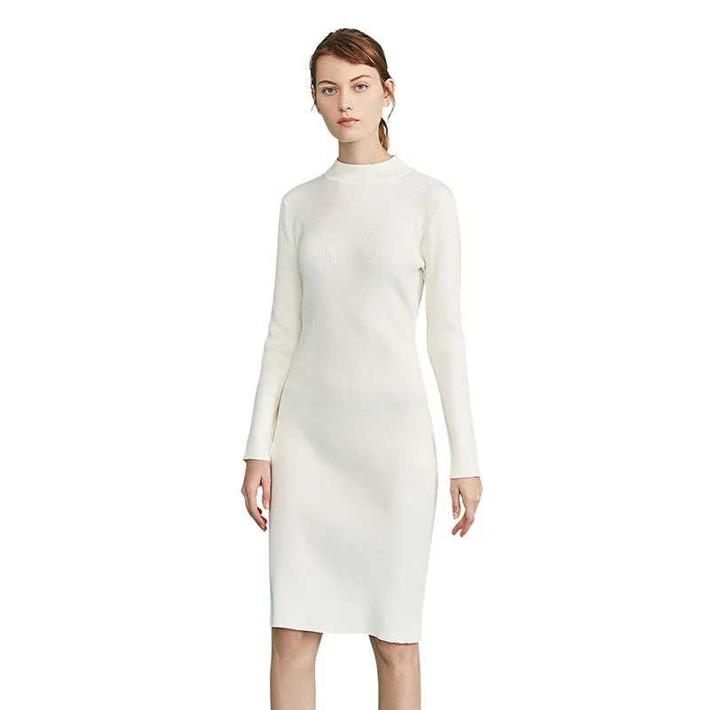 Toyouth Новая осень Для женщин Knitded платья Base эластичные тонкие длинное платье