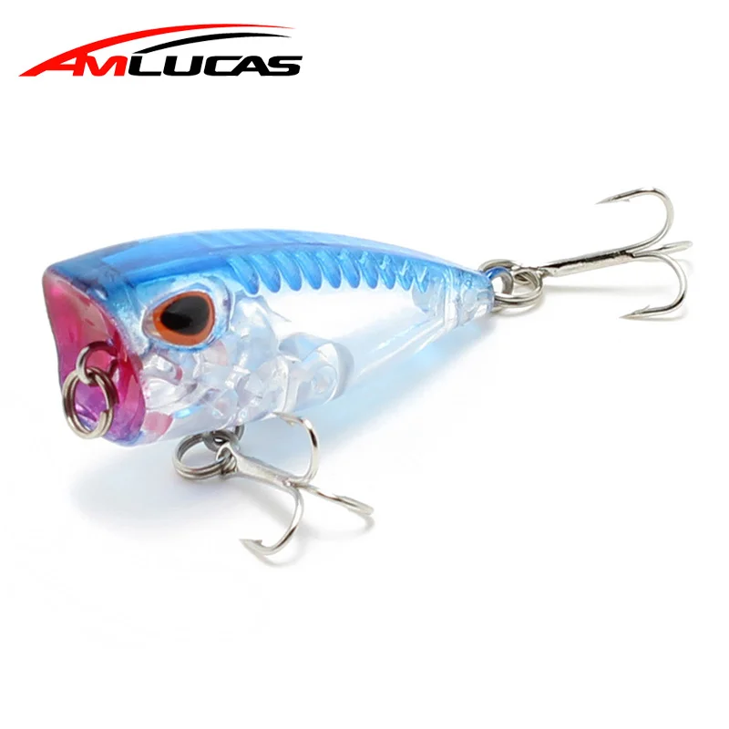 Amlucas мини Popper Рыбная приманка 40 мм 3 3g поплавок плавающая твердая искусственная