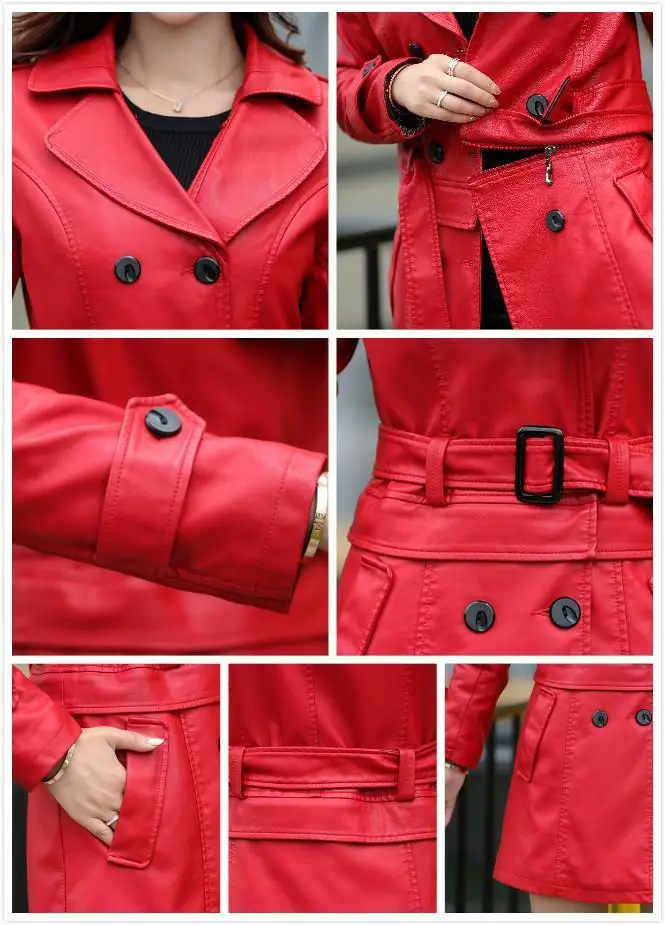 Кожаная куртка женщин Топ Мода Новый плюс Размеры Тонкий Dual Применение ПУ