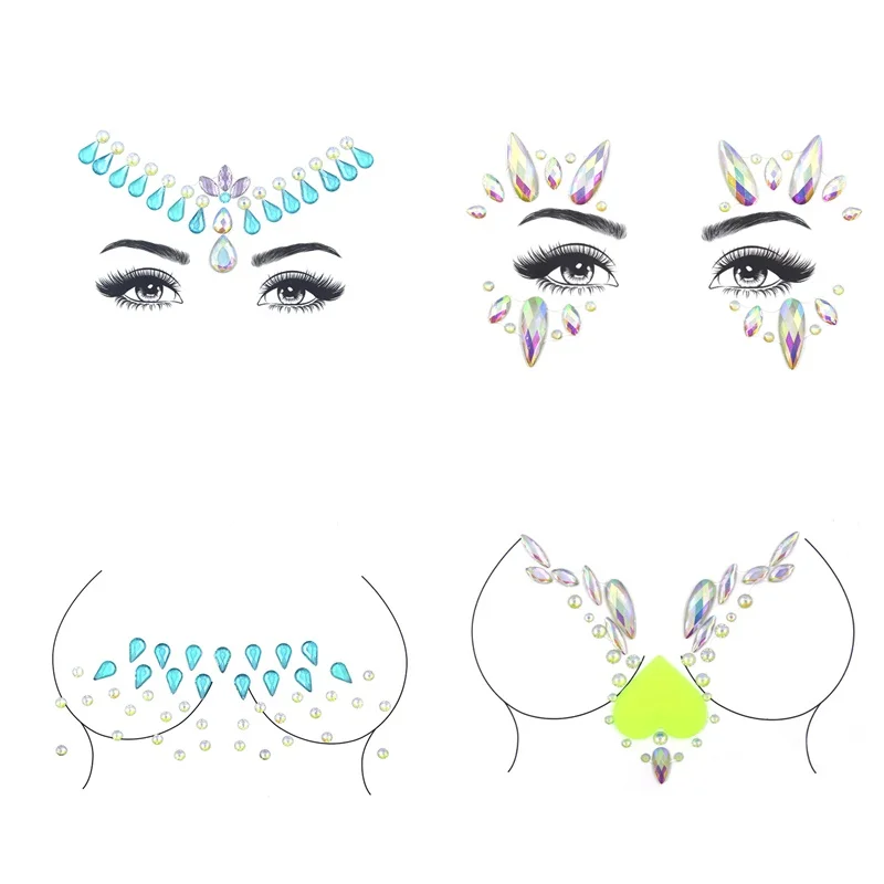 25 макияж тела Сияющий фестиваль флэш тату наклейки для боди арта клей уход за