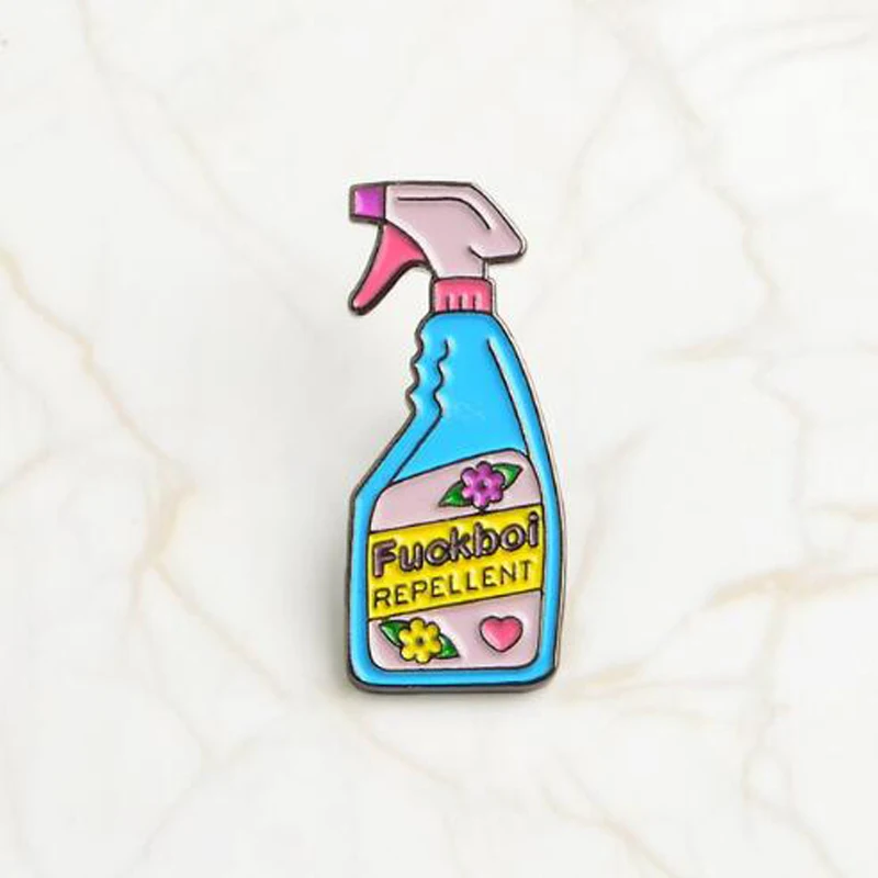 XZ345-2 Модный мультфильм "фигня для удаления Fuckboi Repellent" мусорная очистка Deworming эмаль броши ковбой пальто нагрудные булавки ювелирные изделия - Окраска металла: XZ345-2