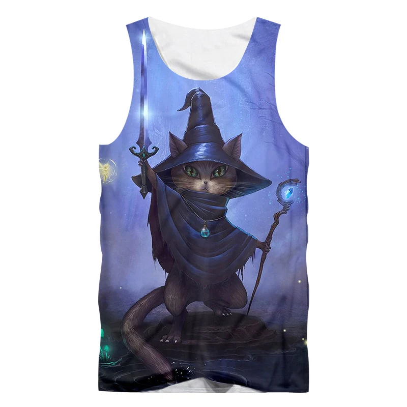 Мужская майка для фитнеса UJWI повседневная в стиле панк с 3D-принтом волшебного