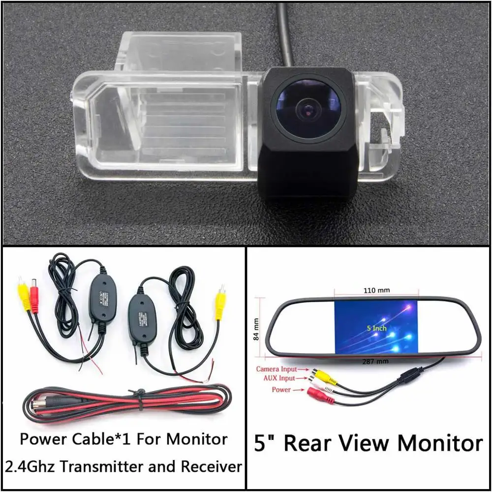 C Wireless 5 inch M Full HD резервная камера заднего вида для Volkswagen VW Polo/POLO GT 6C хэтчбек Golf 6 Passat CC Автостоянка ЖК-зеркало монитор - Название цвета: C Wireless 5 inch M