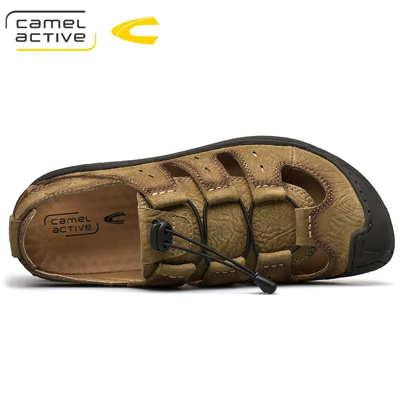 Мужские сандалии гладиаторы Camel Active желтые босоножки из коровьей кожи