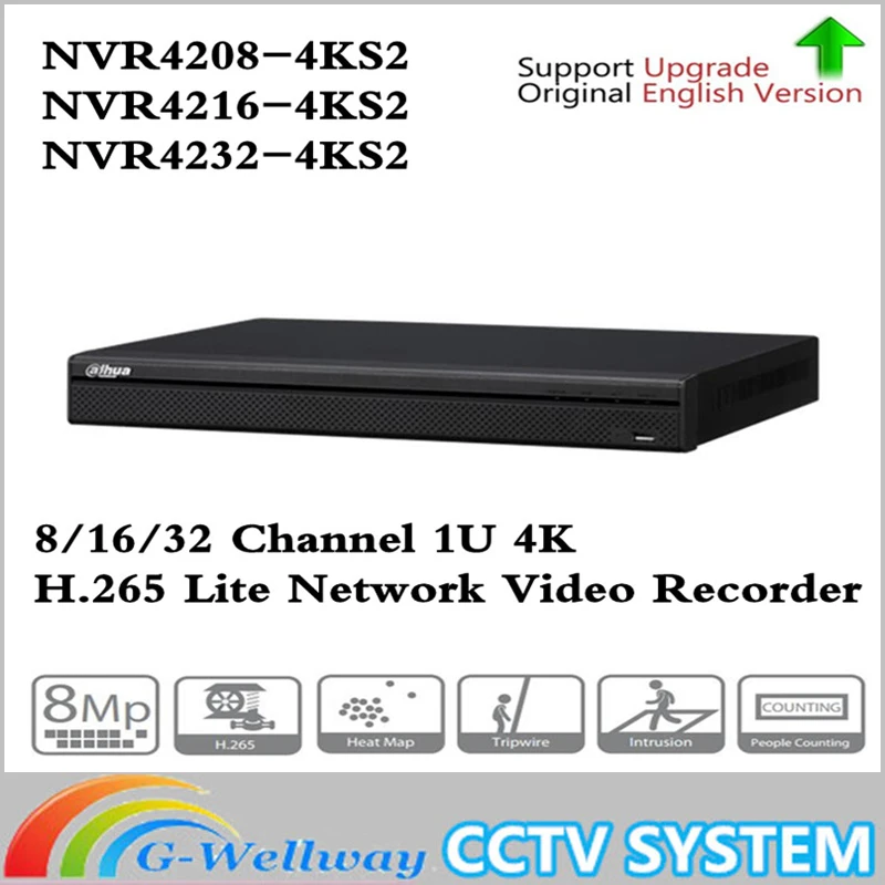 Original Brand NVR4208-4KS2 NVR4216-4KS2 NVR4232-4KS2 8/16/32CH Network Video Recorder 4K Support H265 IP Camera HDD Selectable |