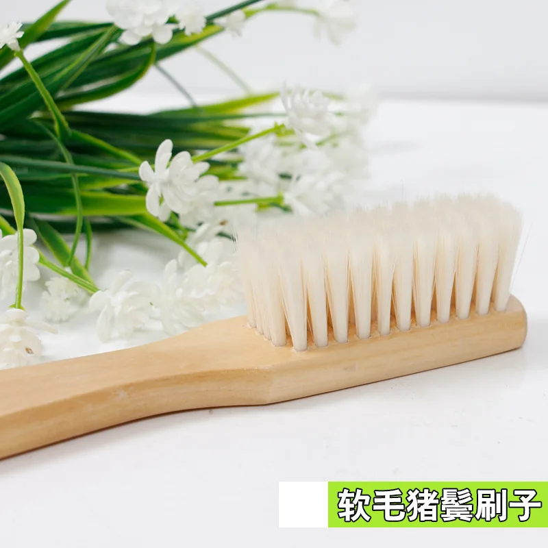 Бытовая мягкая щетка для обуви деревянная обувь с длинной ручкой ежедневного