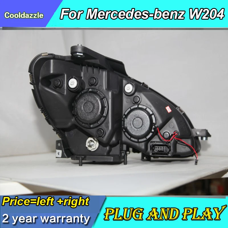 Для Mercedes-Benz W204 светодиодный налобный фонарь 2007 2008 2009 2010 2011 головной светильник передние фары с дневными ходовыми светильник