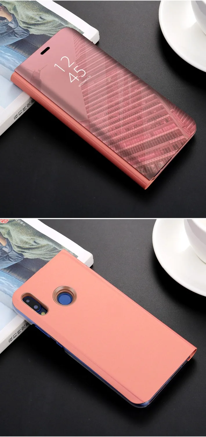 Clear Mirror Smart Phone Case For Huawei enjoy 8plus 7A Y6 prime Flip Stand Cover Y9 Y7pro 2018 | Мобильные телефоны и