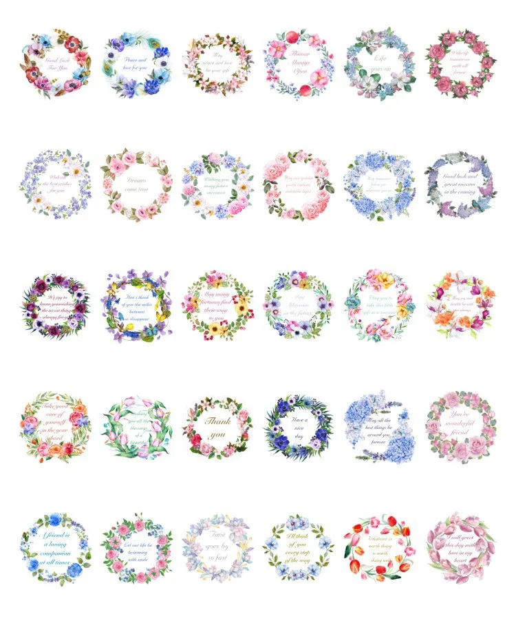 30 шт. венок и лучшие пожелания для вас стиль карты многоразовое Скрапбукинг