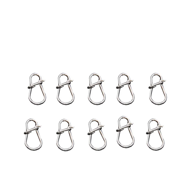 10pcs Lures Heavy Swivel Ring Lock Snap Fishing Connectors Luya Strong Stainless Steel Bearing Tackle Connector | Спорт и