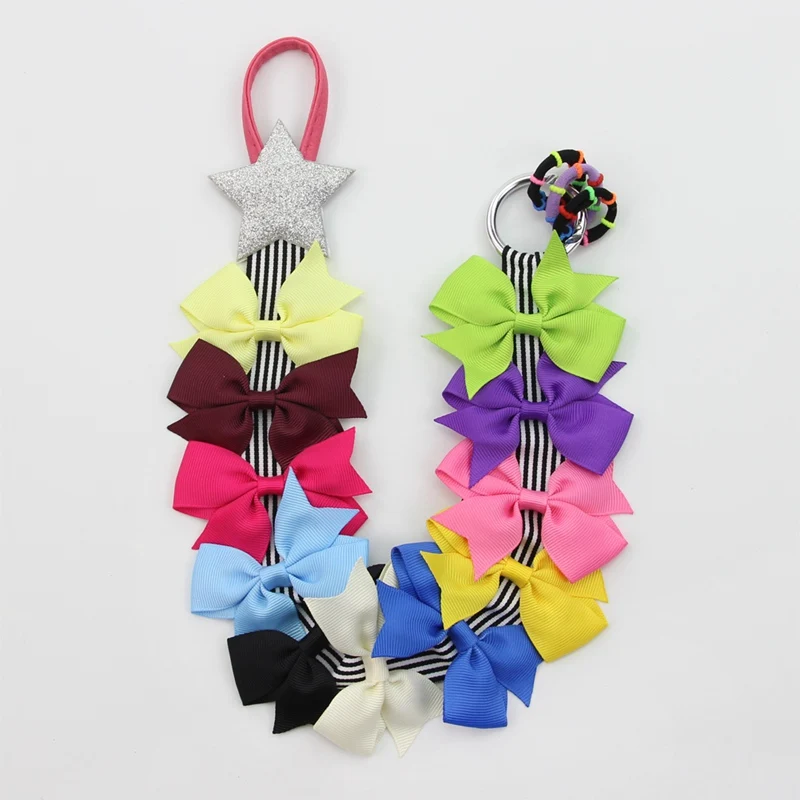 6 шт./лот модные ленты для волос в полоску держатель резинка вешалка зажимы прямая