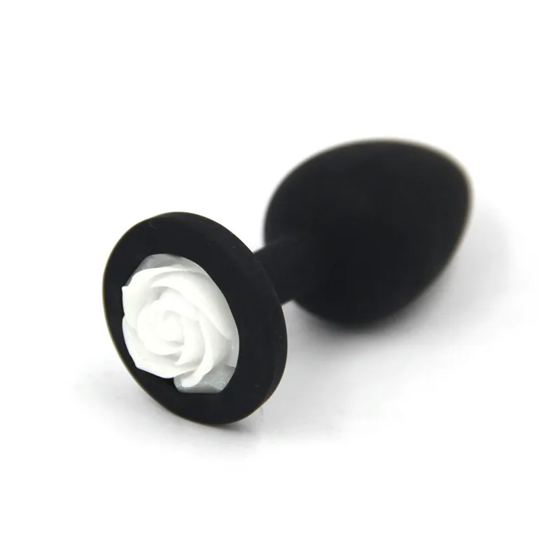 Силиконовая мягкая анальная пробка ORISSI с цветком розы Анальная для мужчин