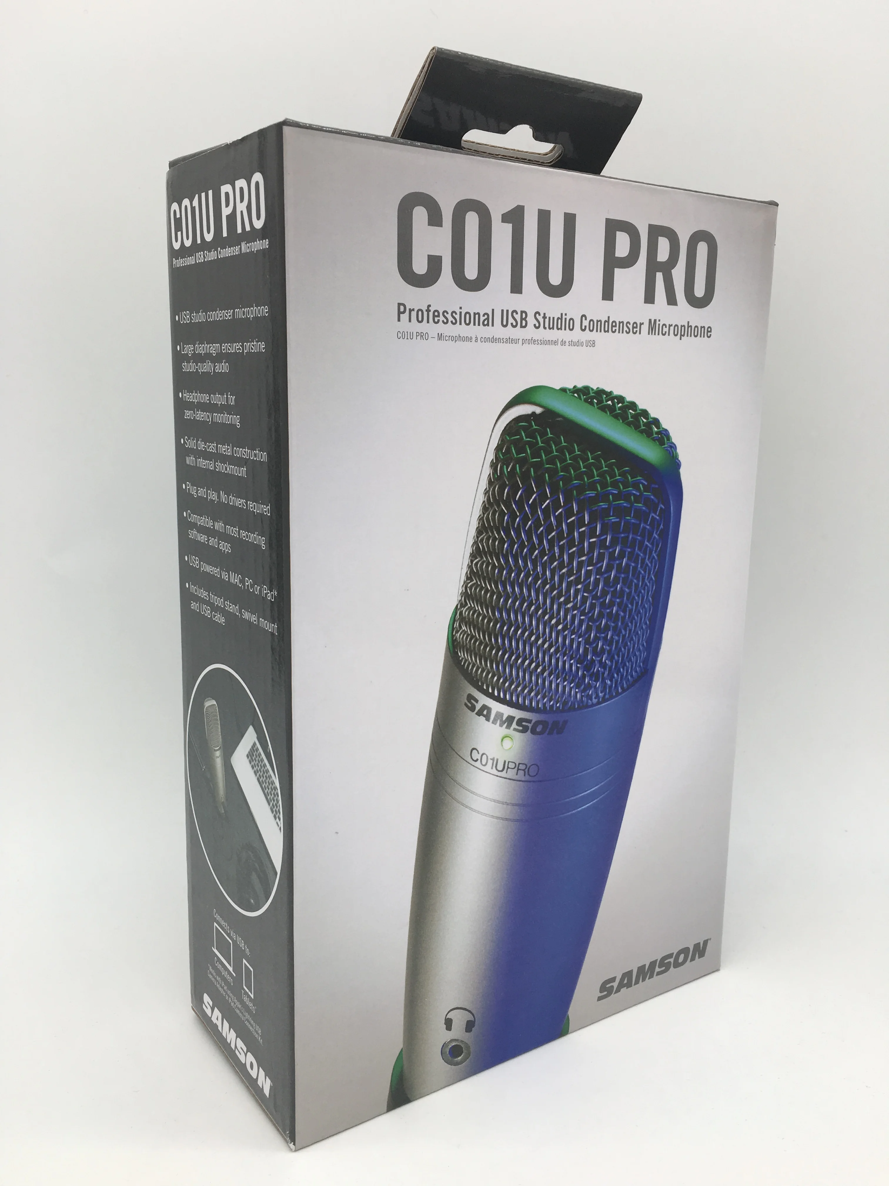 Samson C01u Pro Usb Студийный микрофон Hypercardiod мониторинг в реальном времени Большой мембранный конденсаторный микрофон Plug& Play