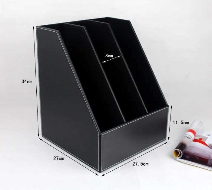 Наклонная 3 сетка A4 деревянная кожаная настольная подставка для документов