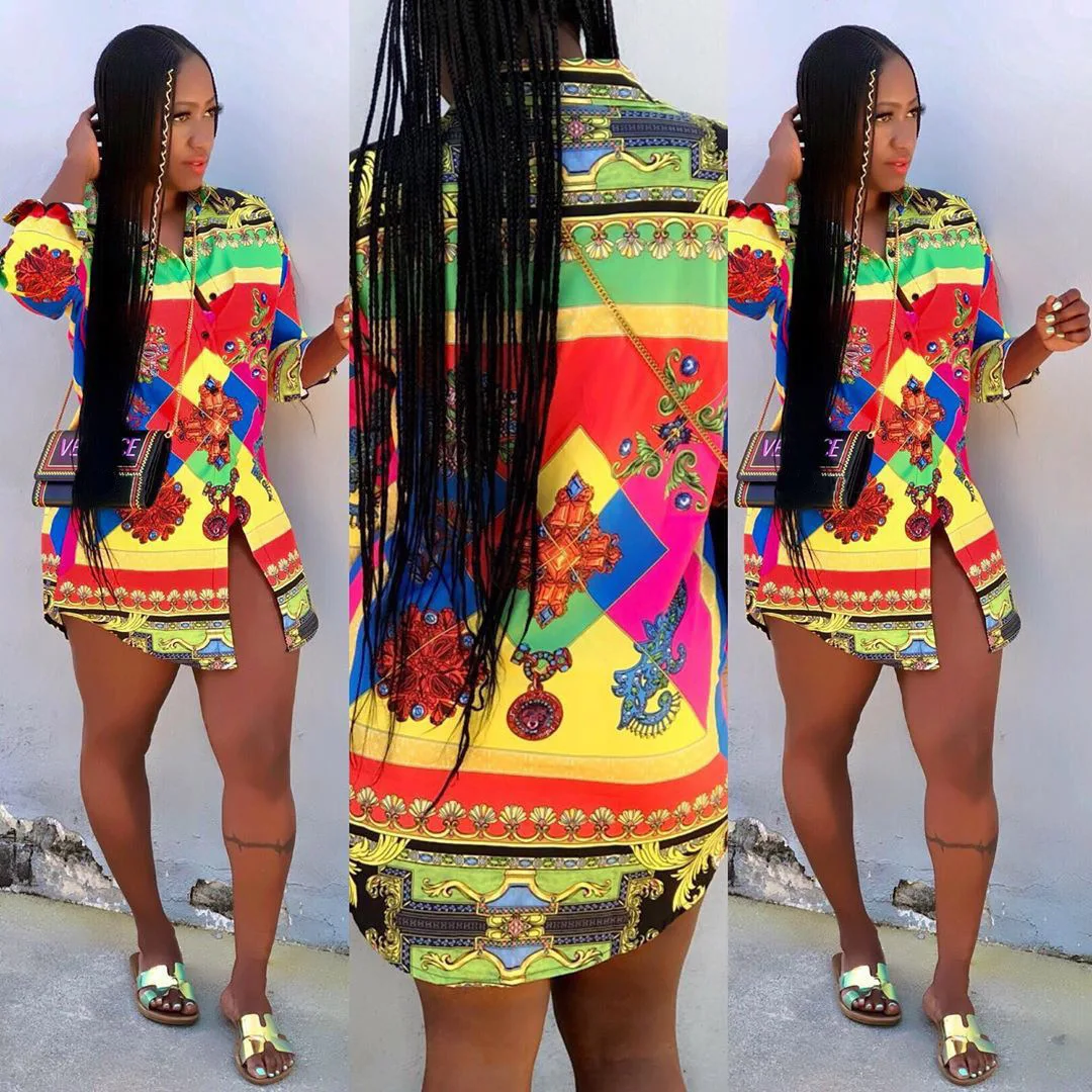 2019 женское Новое винтажное платье с принтом пейсли и длинным рукавом длиной выше