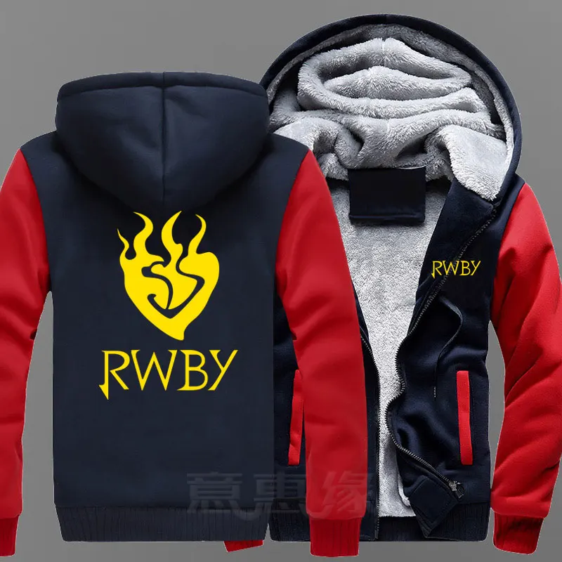 RWBY Толстовка Руби Роуз аниме пальто зимняя куртка Для мужчин толстые свитшоты на молнии - Цвет: 24