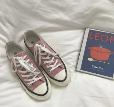low top pink Парусиновая обувь; мужские кроссовки; Вулканизированная обувь; однотонная повседневная пара обуви на шнуровке; удобные мужские кроссовки на плоской подошве; Zapatillas - Цвет: low top pink