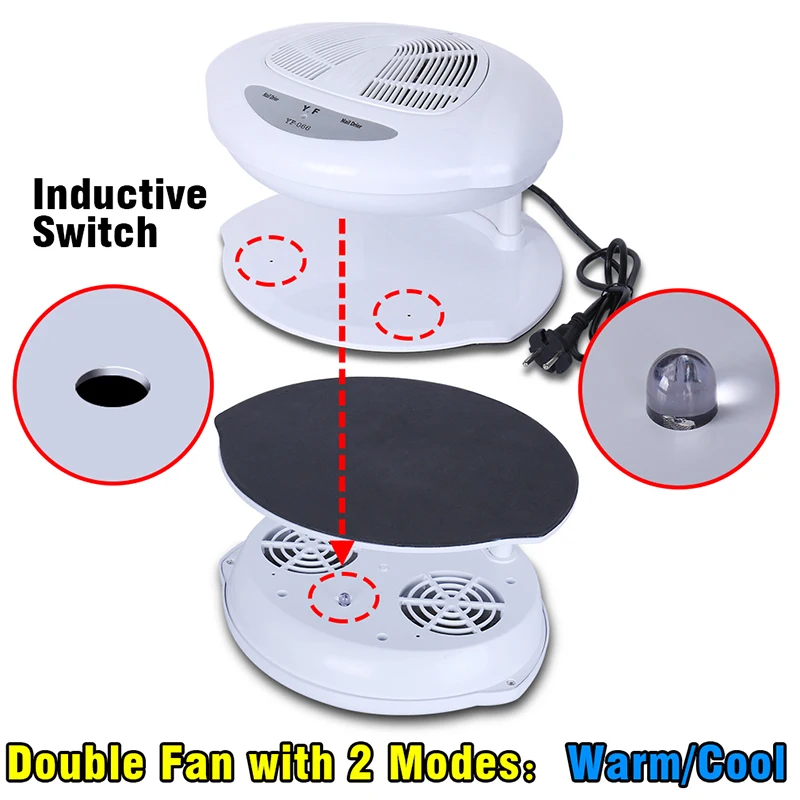 Belen Сушилка для ногтей вентилятор авто индукционный теплый и холодный ветер