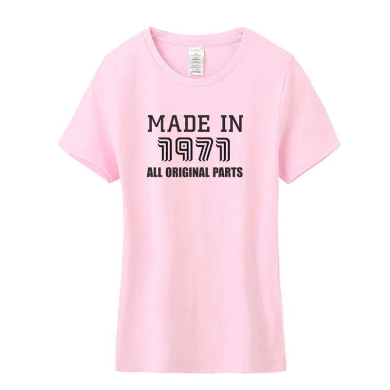 Для женщин сделано в 1971 футболки лето o-образным вырезом хлопок короткий рукав