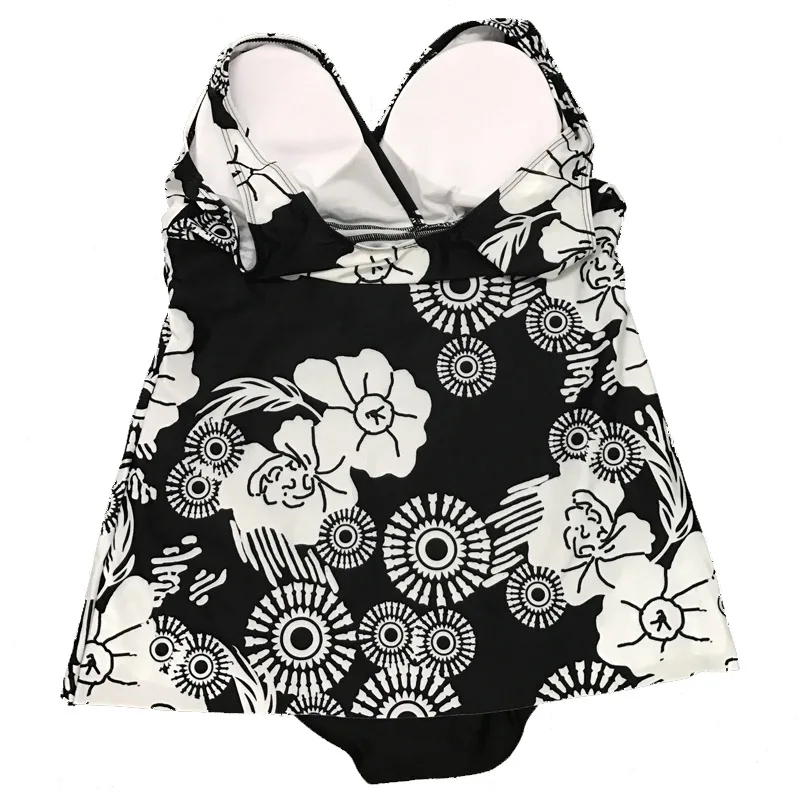 Новинка женский слитный купальник купальный костюм с белыми цветами юбкой