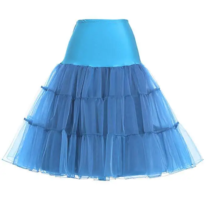 Sea Blue Винтажные однотонные тюлевые юбки-пачки; свадебные юбки для невесты; женские свадебные платья; Нижняя юбка - Цвет: Sea Blue