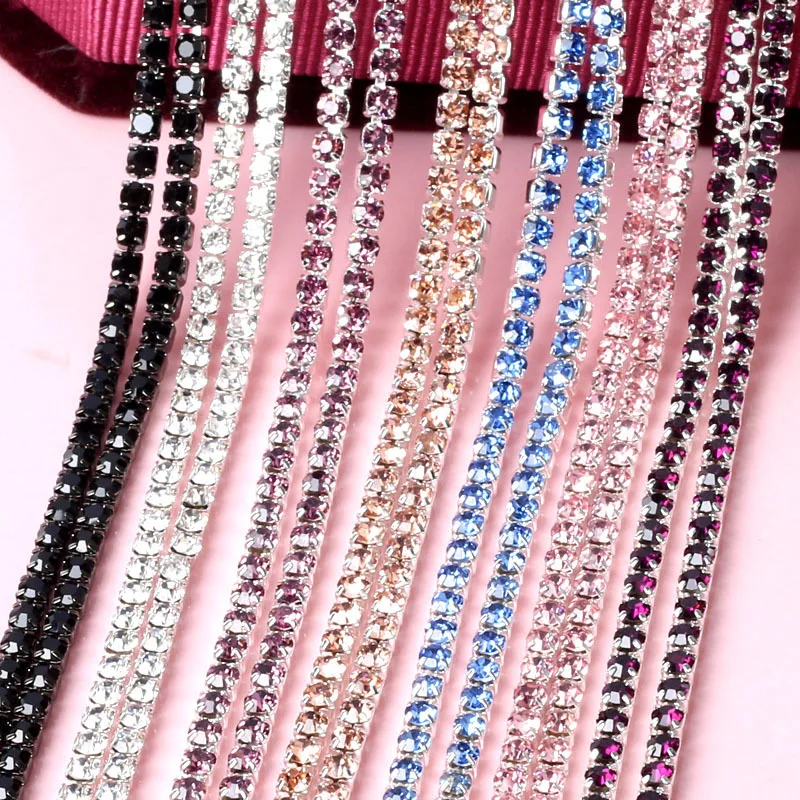 SS6 2 мм 10 ярдов сделай сам кристалл плотность стразы обрезка чашка цепь шитье
