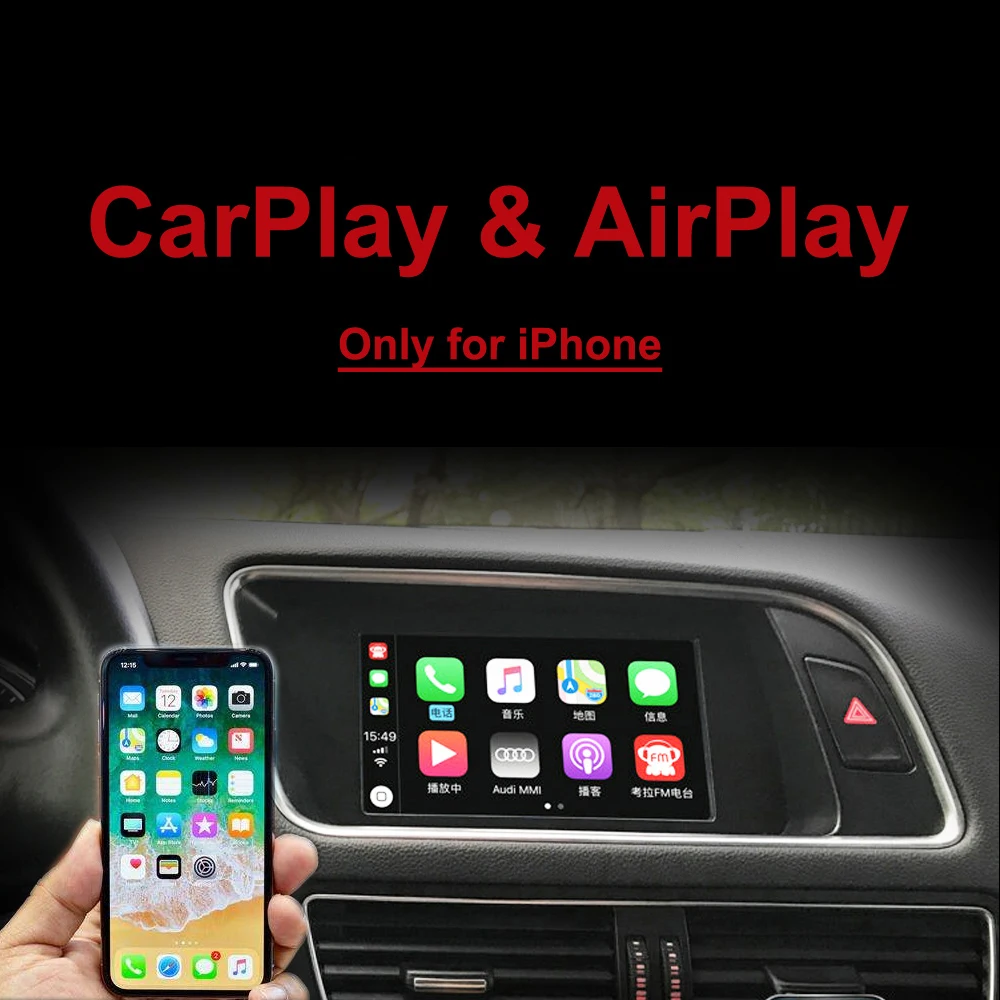 

Carplay Box for Audi A4 A6 A5 B9 Q5 Original Screen Upgrade MMI system AirPlay Video Interface with Dynamic Parking Guideline