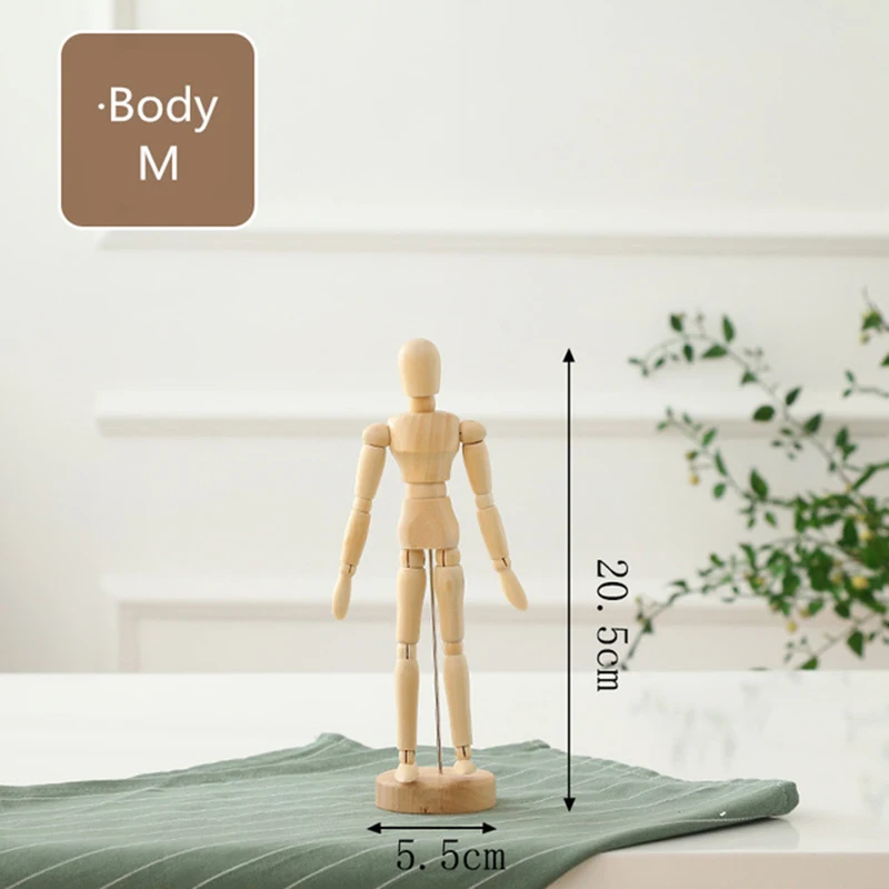 Human model M Креативная деревянная художественная модель, украшения, деревянная кукла, шарнир, руки для дома, гостиной, офиса, настольные украшения, аксессуары для украшения - Цвет: Human model M