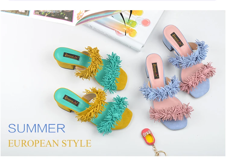 Donna-в Новое поступление года натуральной замши Обувь Модные Простые Стиль Украшенные кисточками летние женские Сандалии